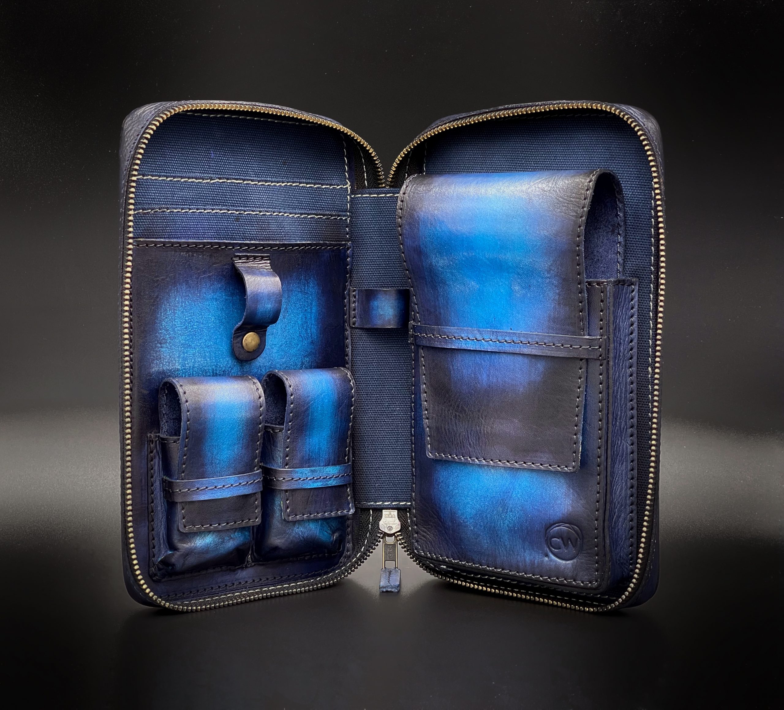 Blue Leather Kings Cigarette Case - The Smoking Store LLC